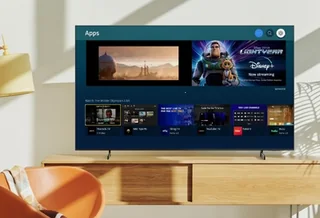 Loja de aplicações numa televisão Samsung, apresentada no guia oficial da marca.